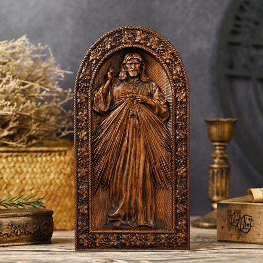 Sacred Heart of Jesus and Our Lady of Mercy Tabletop Decorative Artwork,Religious Icon,christian home