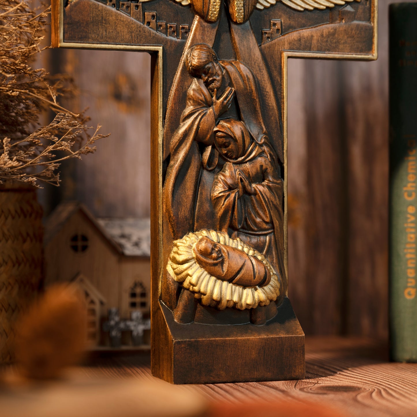 Jesus Christ the Savior Decorative Christian Cross,Nativity Cross,Joy to the world,Nativity Scene