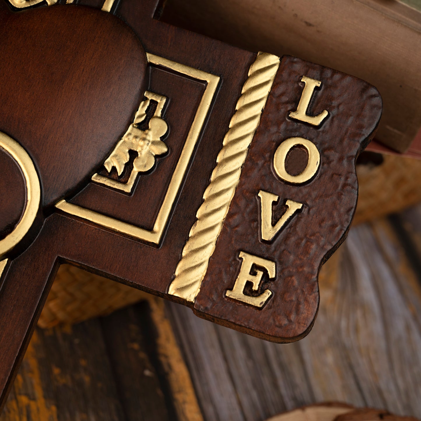 Wood carving statue Wedding Cross for Church,wall hanging art,Faith, Hope and Love Wall Cross with Bible Verse