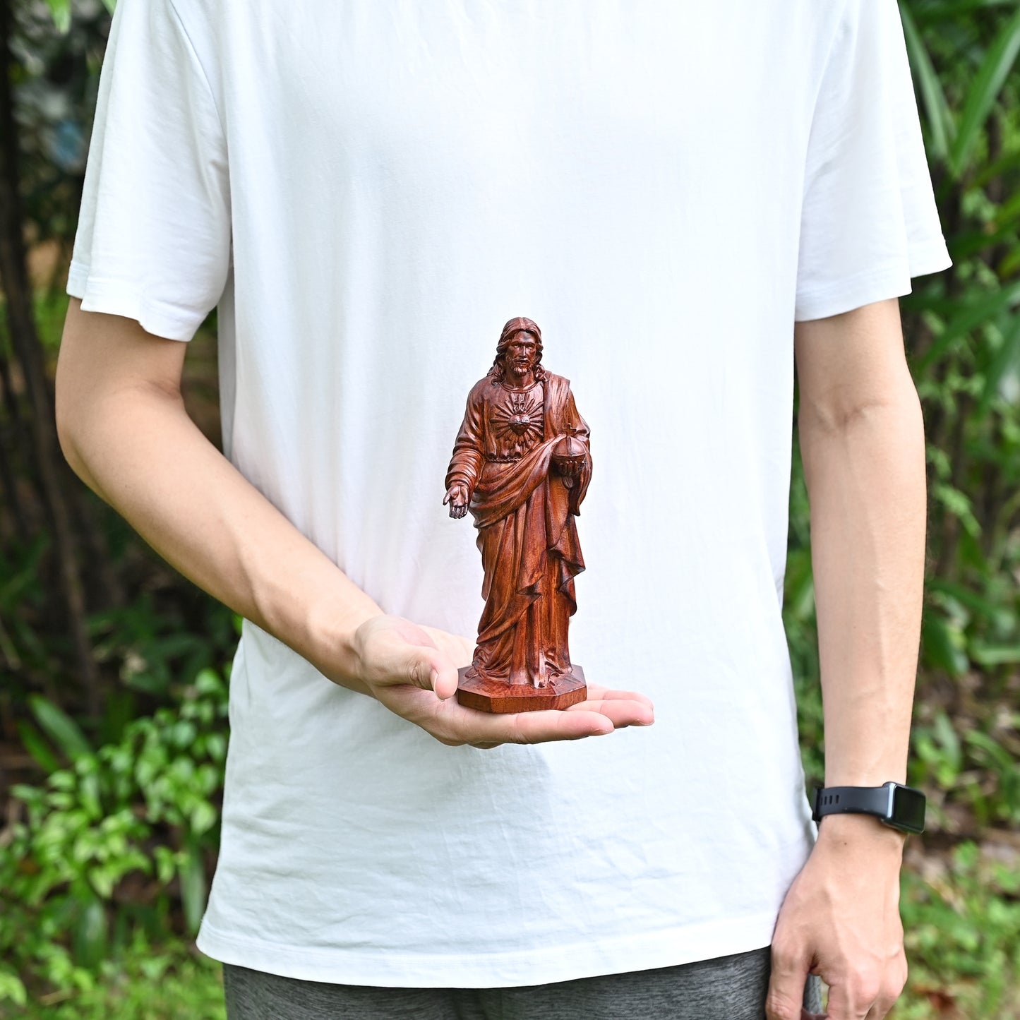 Wood carving religious sculpture,sacred hearts,wooden wall hanging,home decoration,holy trinity