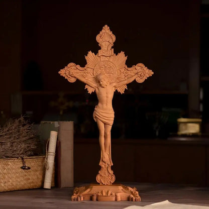 Wooden cross,St. Benedict Exorcism Cross wood carve,Bless you and your family,catholic religious