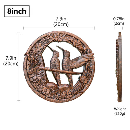Natural Beauty Hummingbird Hollow Wood Carving Wall decor,wooden wall decoration