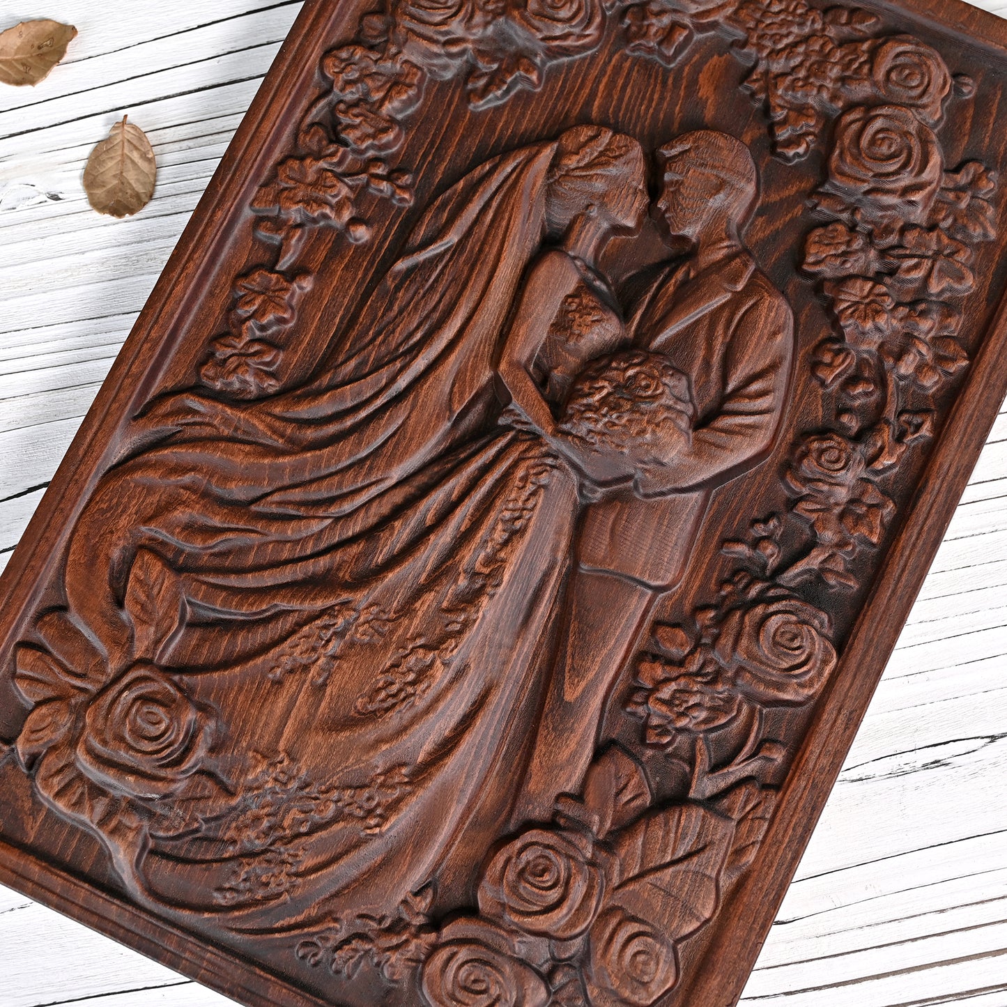 Dream Wedding Woodcarving,wall hanging art,Wed Anniversary wood carving plaque,Love Blessing