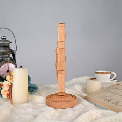 Wood carving statue,Double-sided cross sculpture,carved tabletop,benedict s exorcism,decoration church