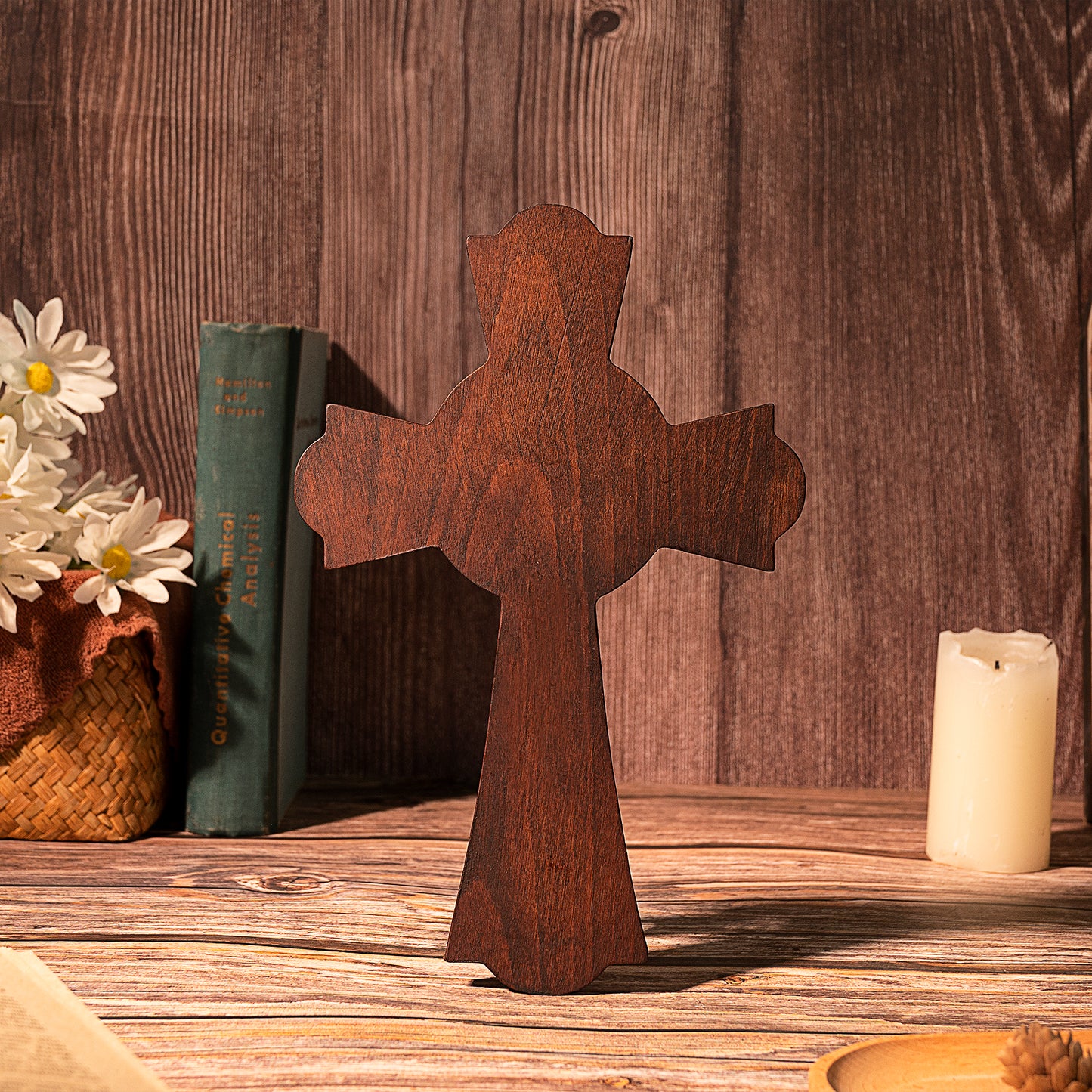 Holy Spirit Cross Wooden Hand Carved Cross for Wall Decor,Religious Gift Cross