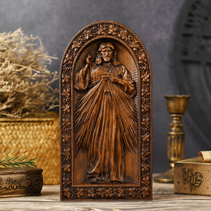 Sacred Heart of Jesus and Our Lady of Mercy Tabletop Decorative Artwork,Religious Icon,christian home