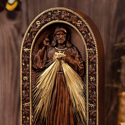 Sacred Heart of Jesus and Our Lady of Mercy Tabletop Decorative Artwork,Religious Icon,christian home