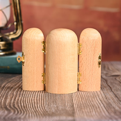 Round Wood Carving,Catholic holy relics three-fold wooden box,hanging art,religious Blessing
