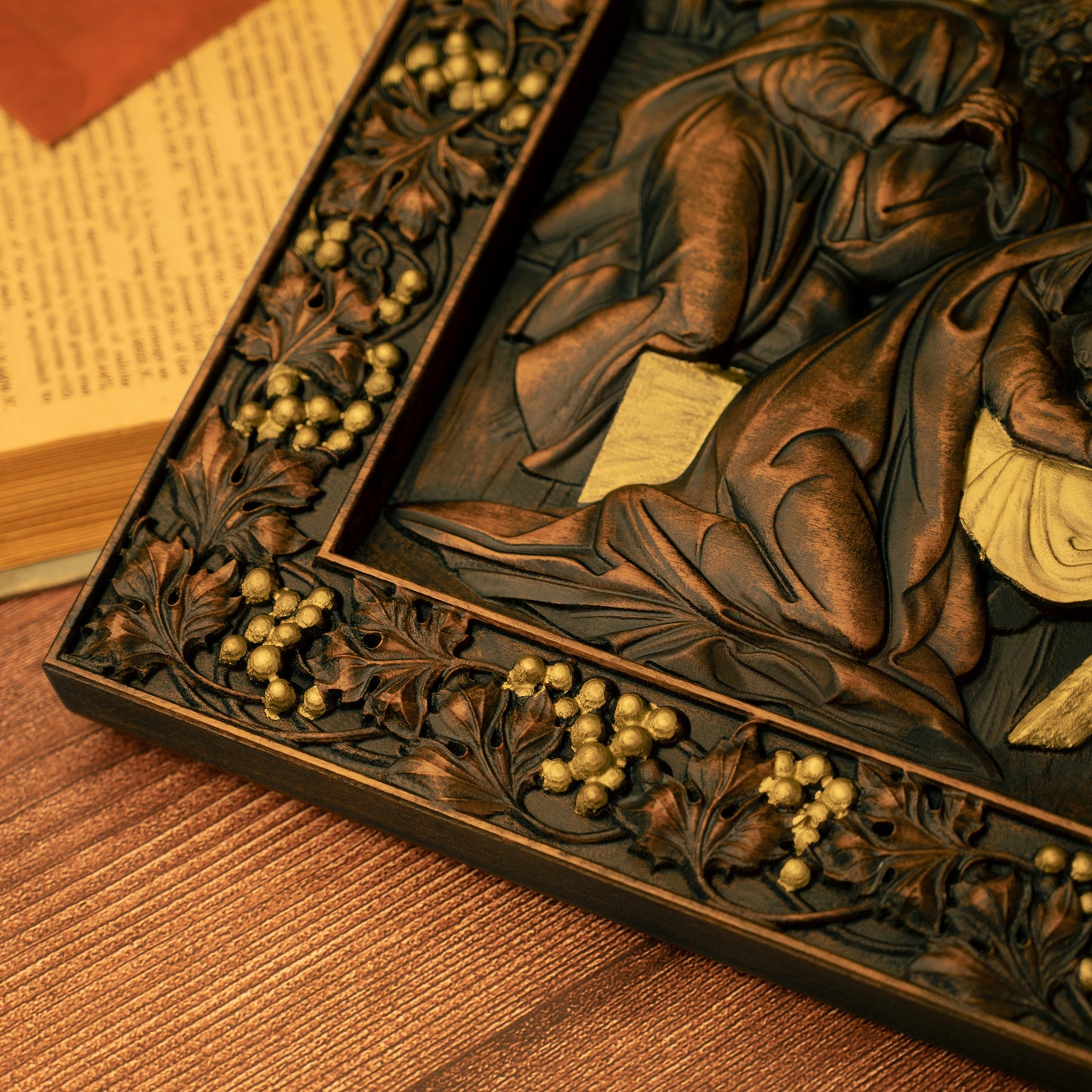 Home decoration wooden Nativity Scene plaque, Christian sculpture, nativity figurine, religious Christmas gift