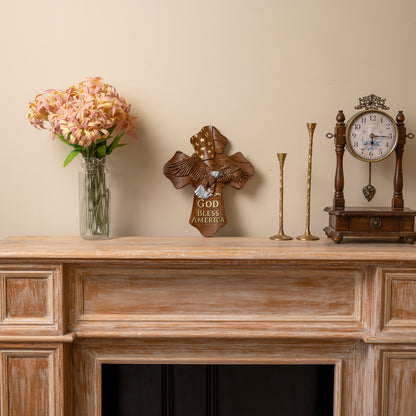 USA Wood carving,American Eagle Wooden Cross,God Bless America,wooden wall hanging,christian gift