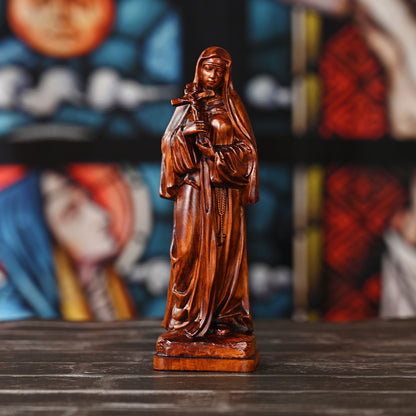 Wood carving statue,Spiritual mentor St. Theresa,church wall,statue church for home,Christian Art