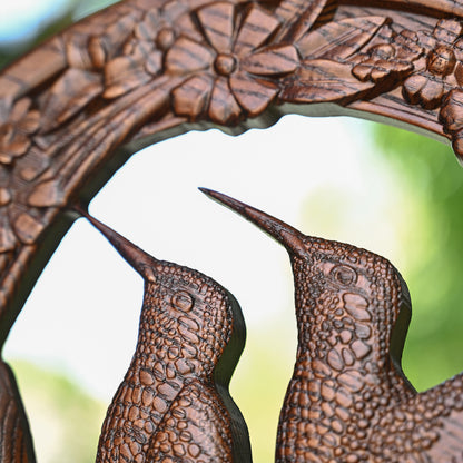Natural Beauty Hummingbird Hollow Wood Carving Wall decor,wooden wall decoration