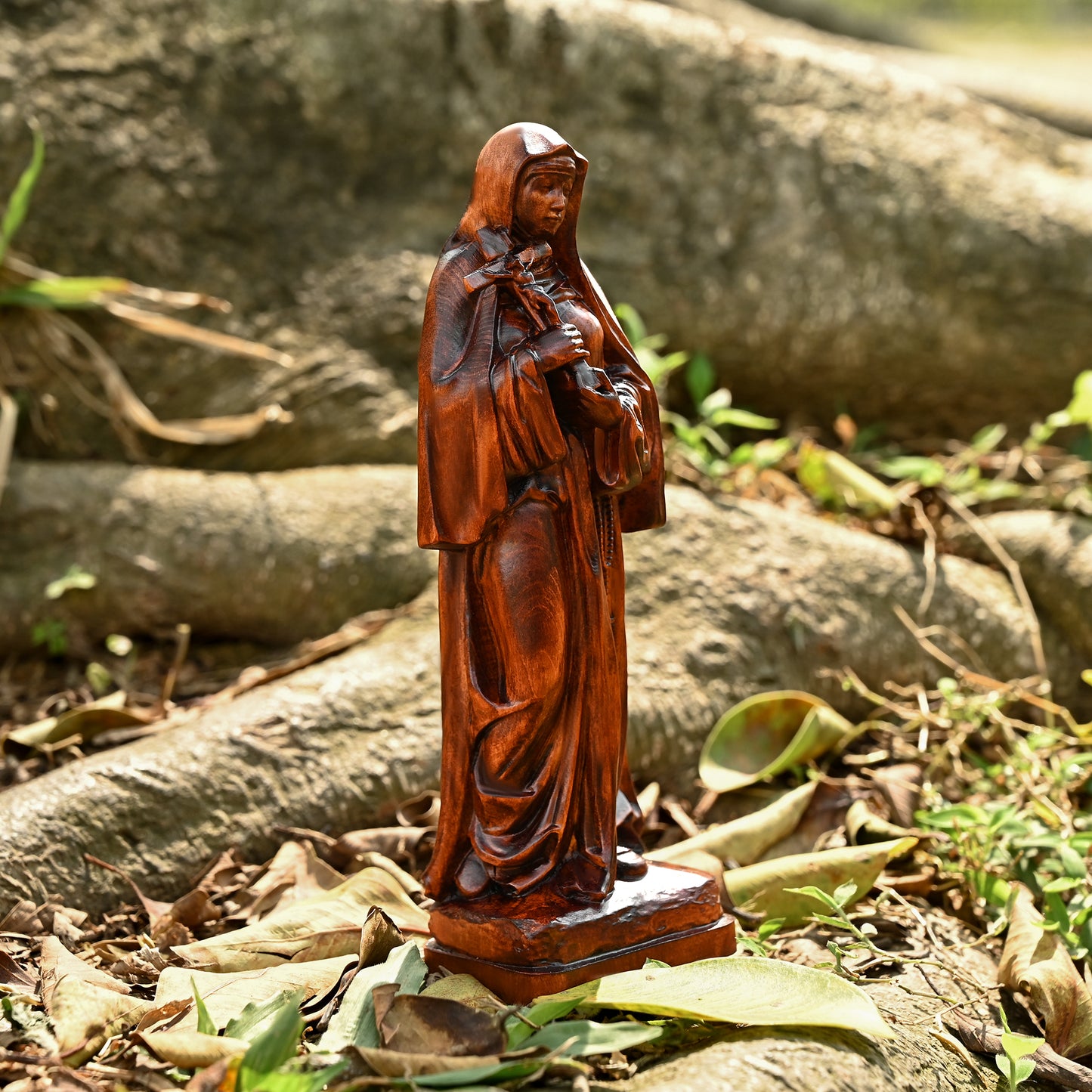 Wood carving statue,Spiritual mentor St. Theresa,church wall,statue church for home,Christian Art