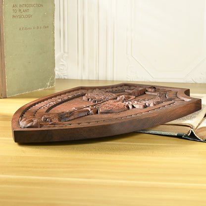 Wood carving Guardian Angel,Archangel Shield Michael Solid wood carving gift,Angels and Archangels Natural wood amulet