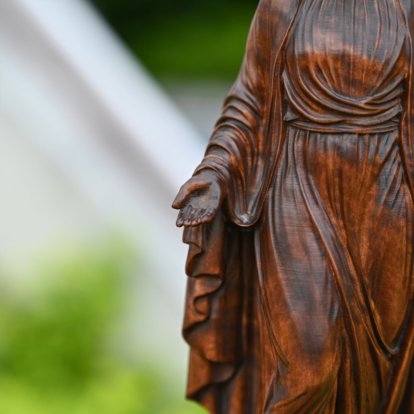 Hand Carved Sacred Heart of Virgin Mary,Our lady,Wooden Tabletop Ornament,decor religious gift