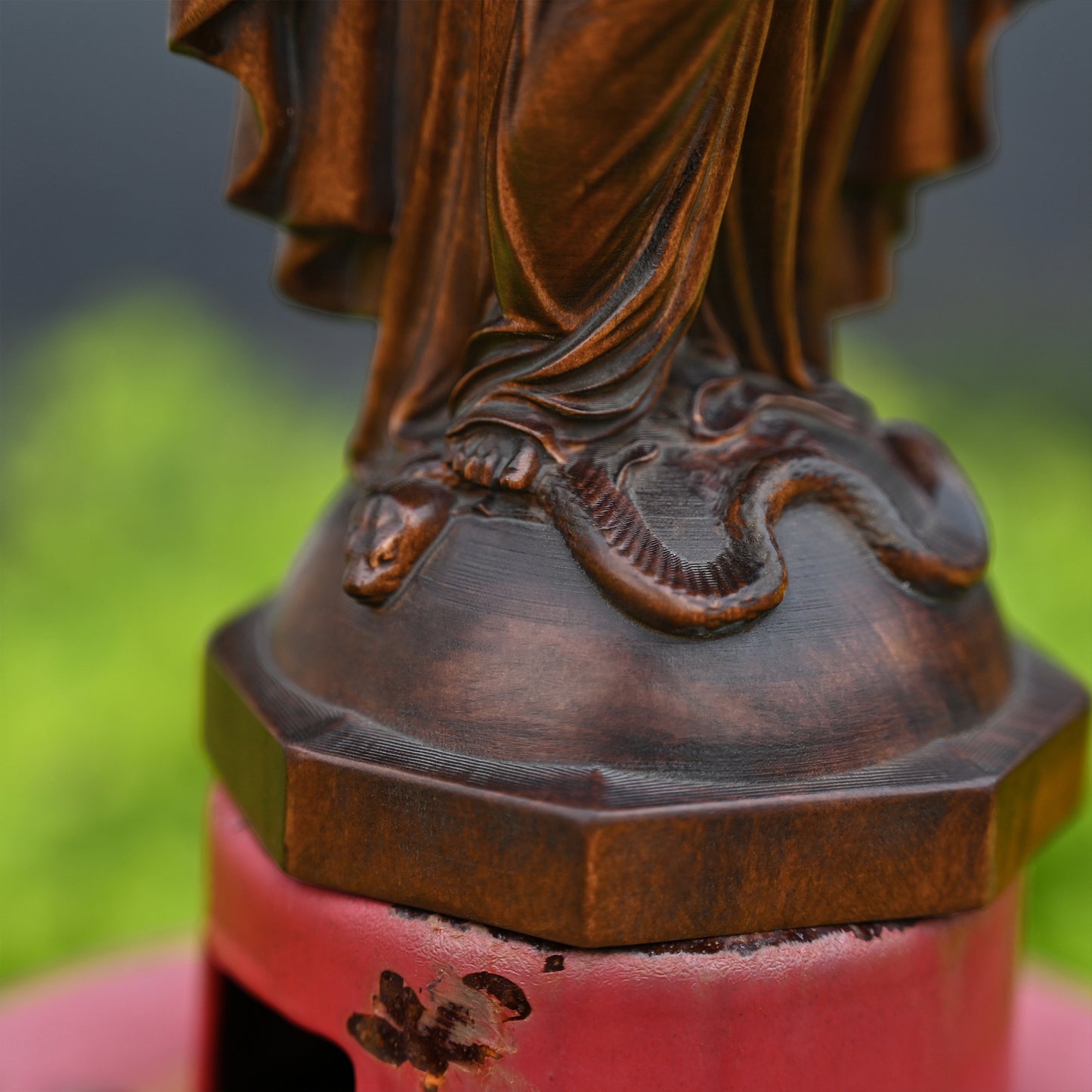 Hand Carved Sacred Heart of Virgin Mary,Our lady,Wooden Tabletop Ornament,decor religious gift