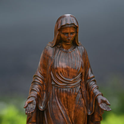 Hand Carved Sacred Heart of Virgin Mary,Our lady,Wooden Tabletop Ornament,decor religious gift