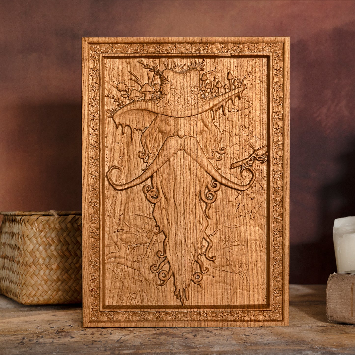 Forest ElvesRadagast the Brown Wood Carving,Forest Wizard Wall Art,Beech Wood Plaque, Lord of the Forest Style”