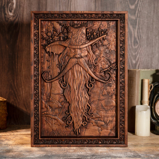 Forest ElvesRadagast the Brown Wood Carving,Forest Wizard Wall Art,Beech Wood Plaque, Lord of the Forest Style”