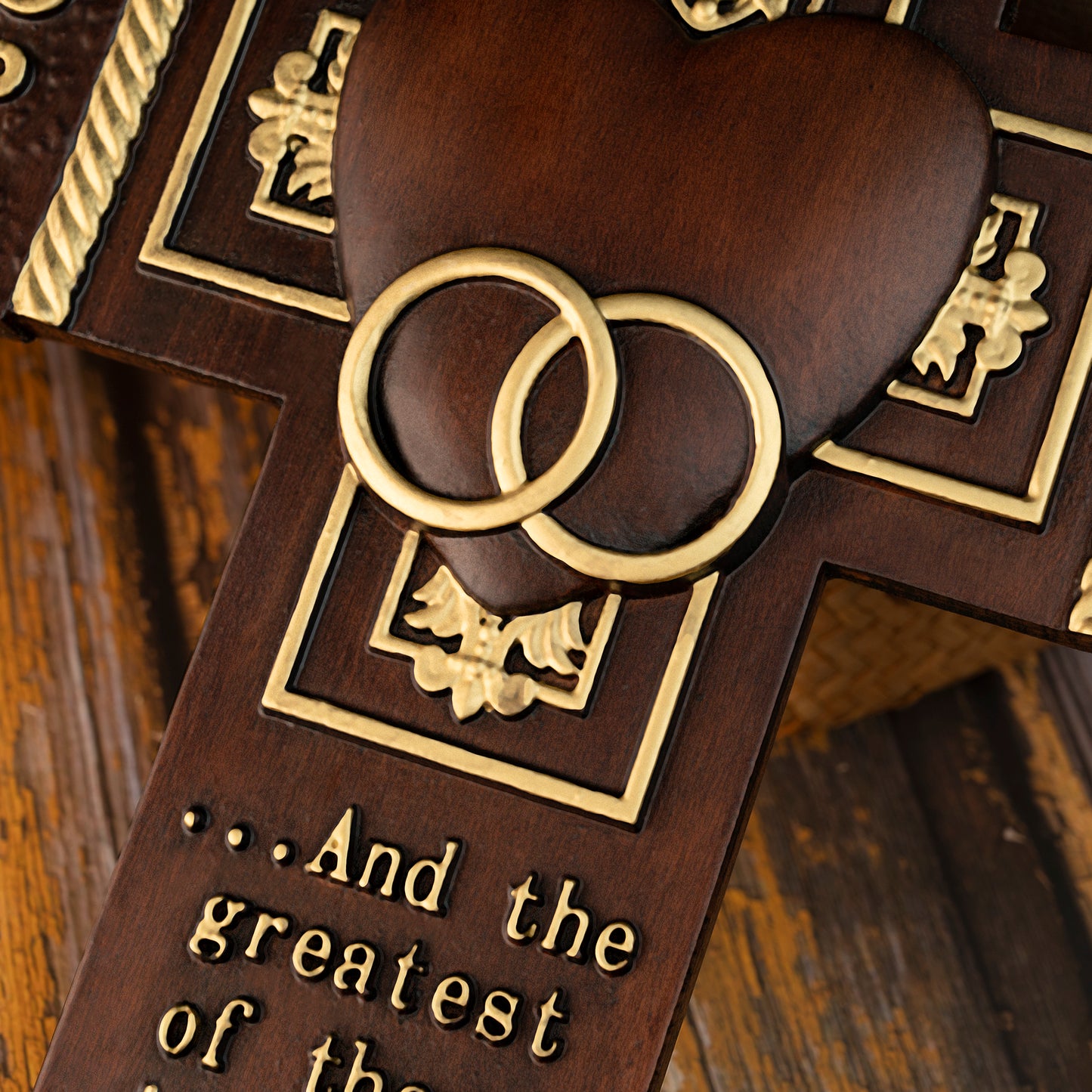 Wood carving statue Wedding Cross for Church,wall hanging art,Faith, Hope and Love Wall Cross with Bible Verse
