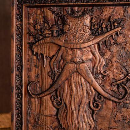 Forest ElvesRadagast the Brown Wood Carving,Forest Wizard Wall Art,Beech Wood Plaque, Lord of the Forest Style”
