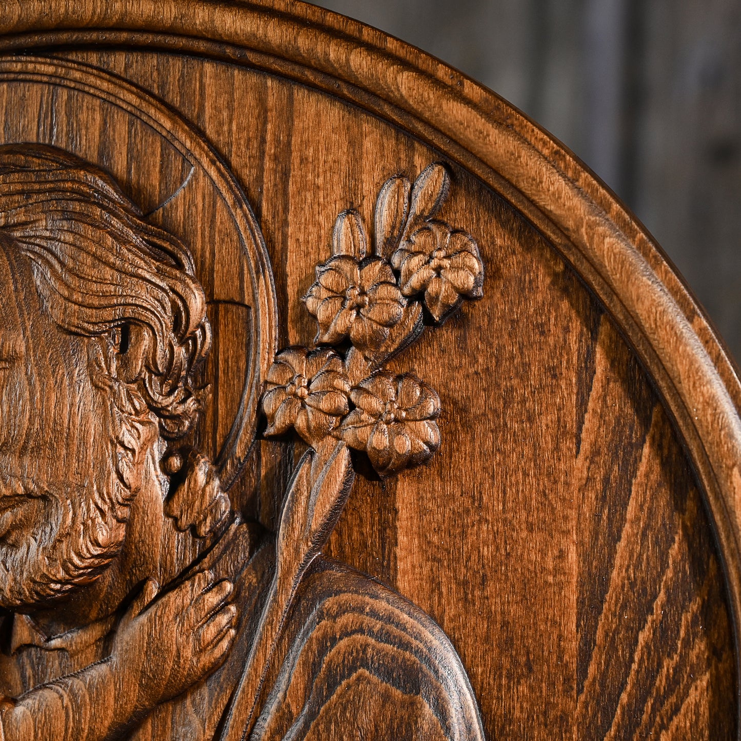 Joseph and Baby Jesus wood carving plaque,Father‘s day gift,religious figure,Holy Statue