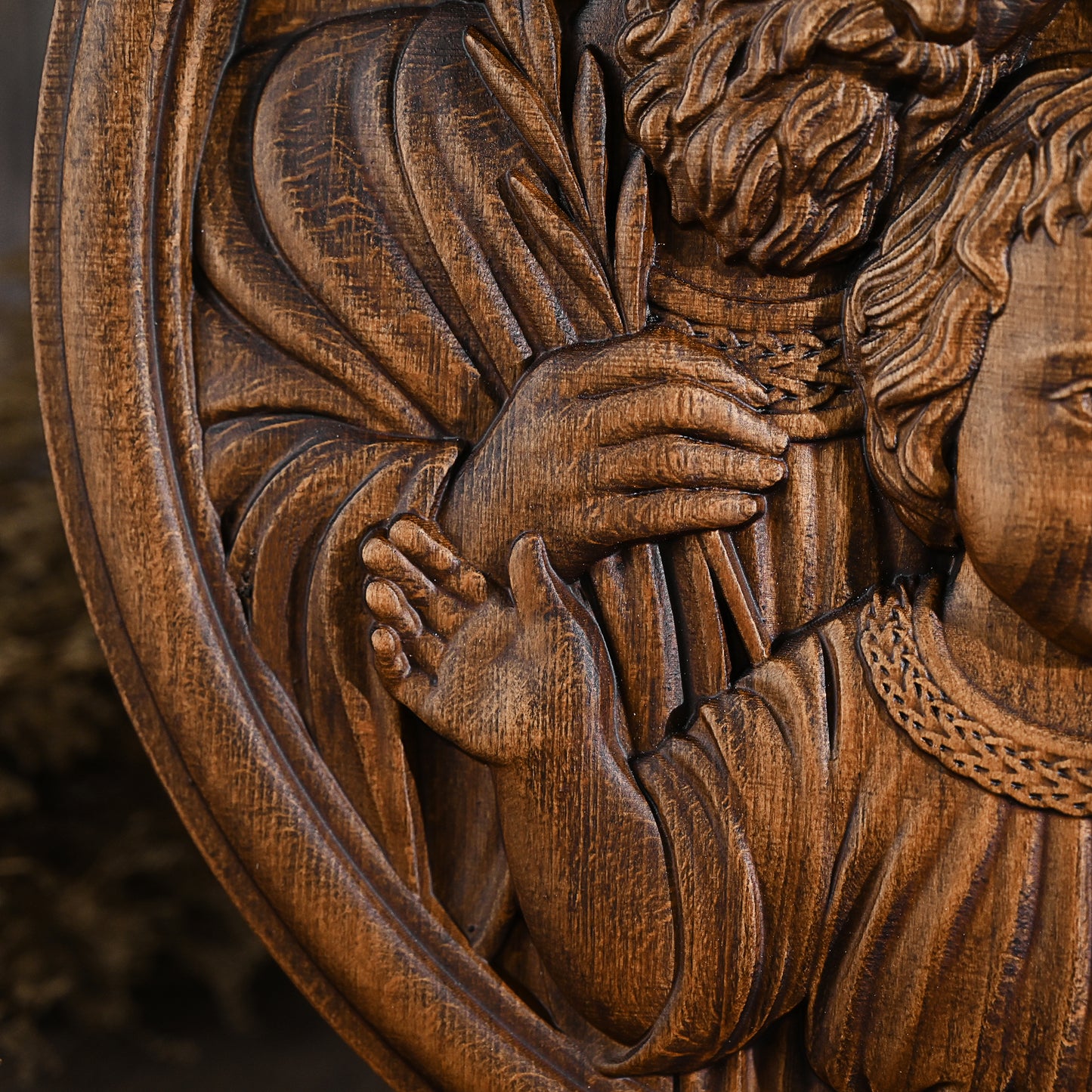 Holy family wood carving plaque,Best wall decor for home,tabletop ornament,catholic religious