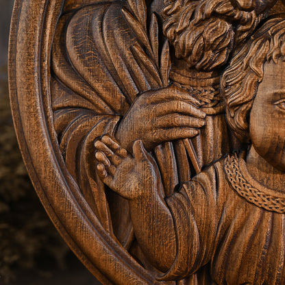 Holy family wood carving plaque,Best wall decor for home,tabletop ornament,catholic religious
