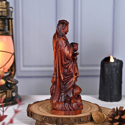 Wooden statue sacred heart,Holy Family,wood carving plaque,christian home,Holy Statue