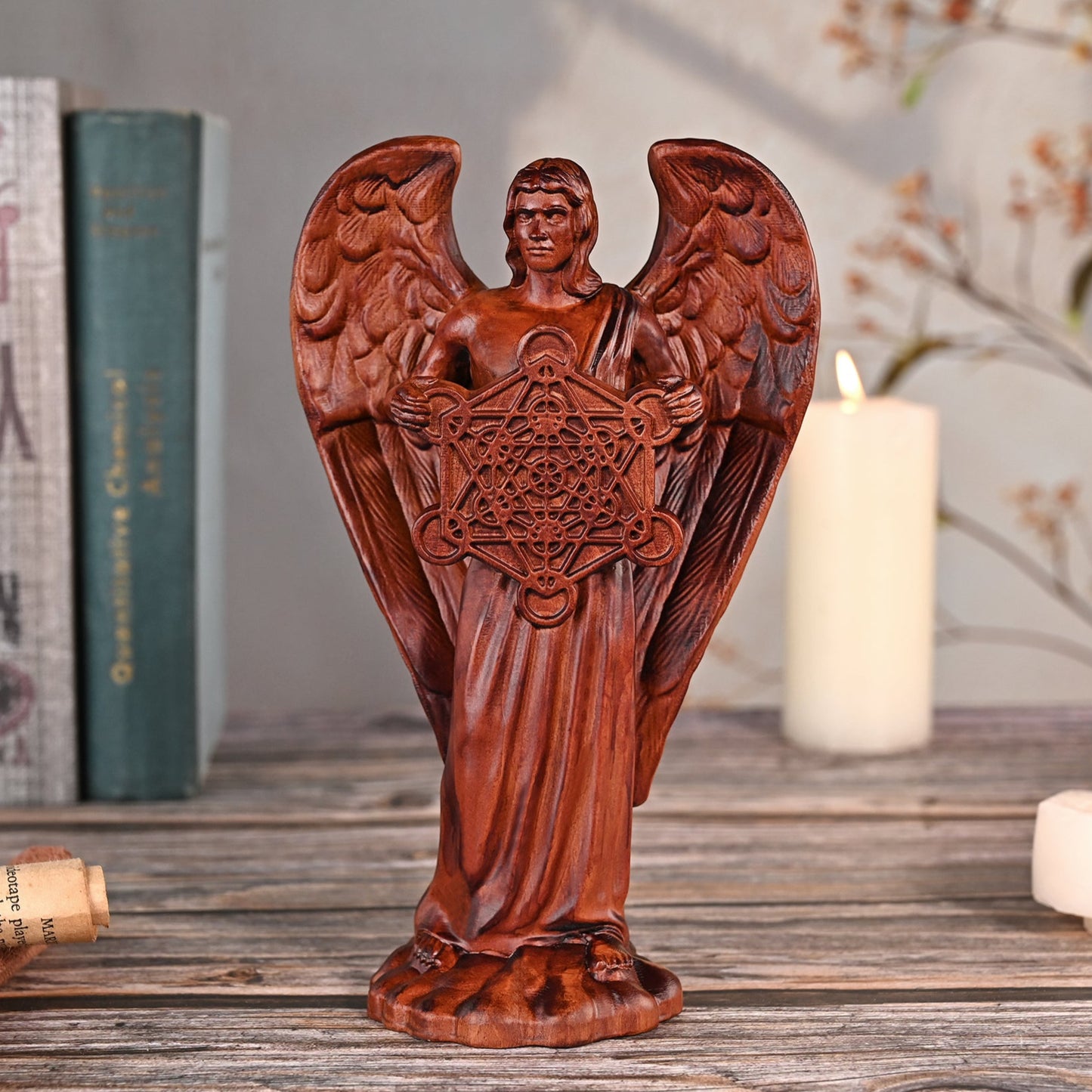 Religious Wood carving,Archangel Metatron,Prince of the Face,Angels and Archangels,statue church