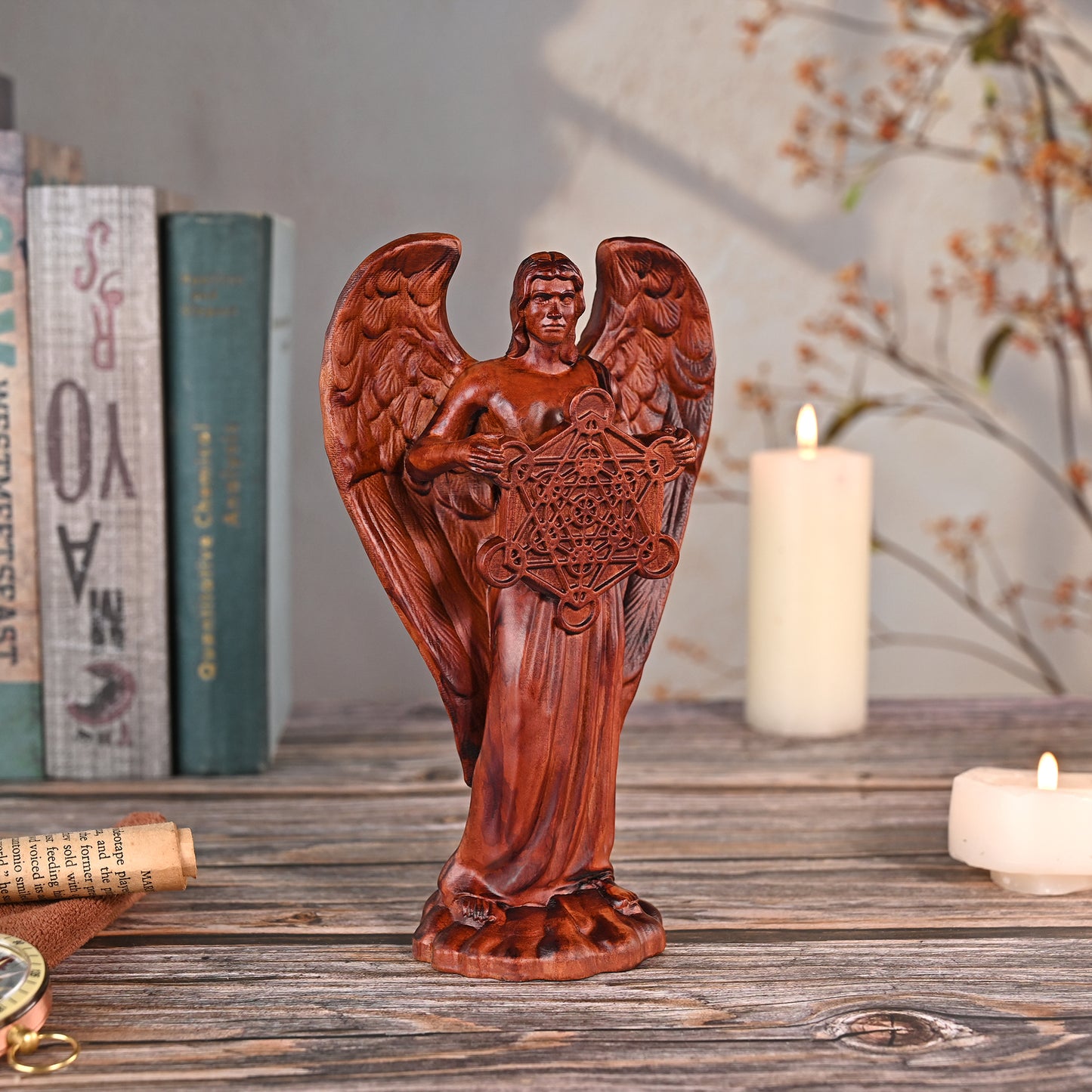 Religious Wood carving,Archangel Metatron,Prince of the Face,Angels and Archangels,statue church