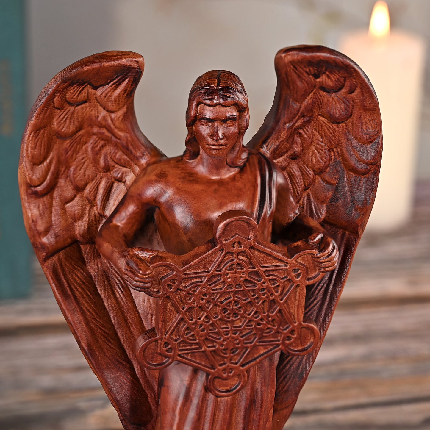 Religious Wood carving,Archangel Metatron,Prince of the Face,Angels and Archangels,statue church
