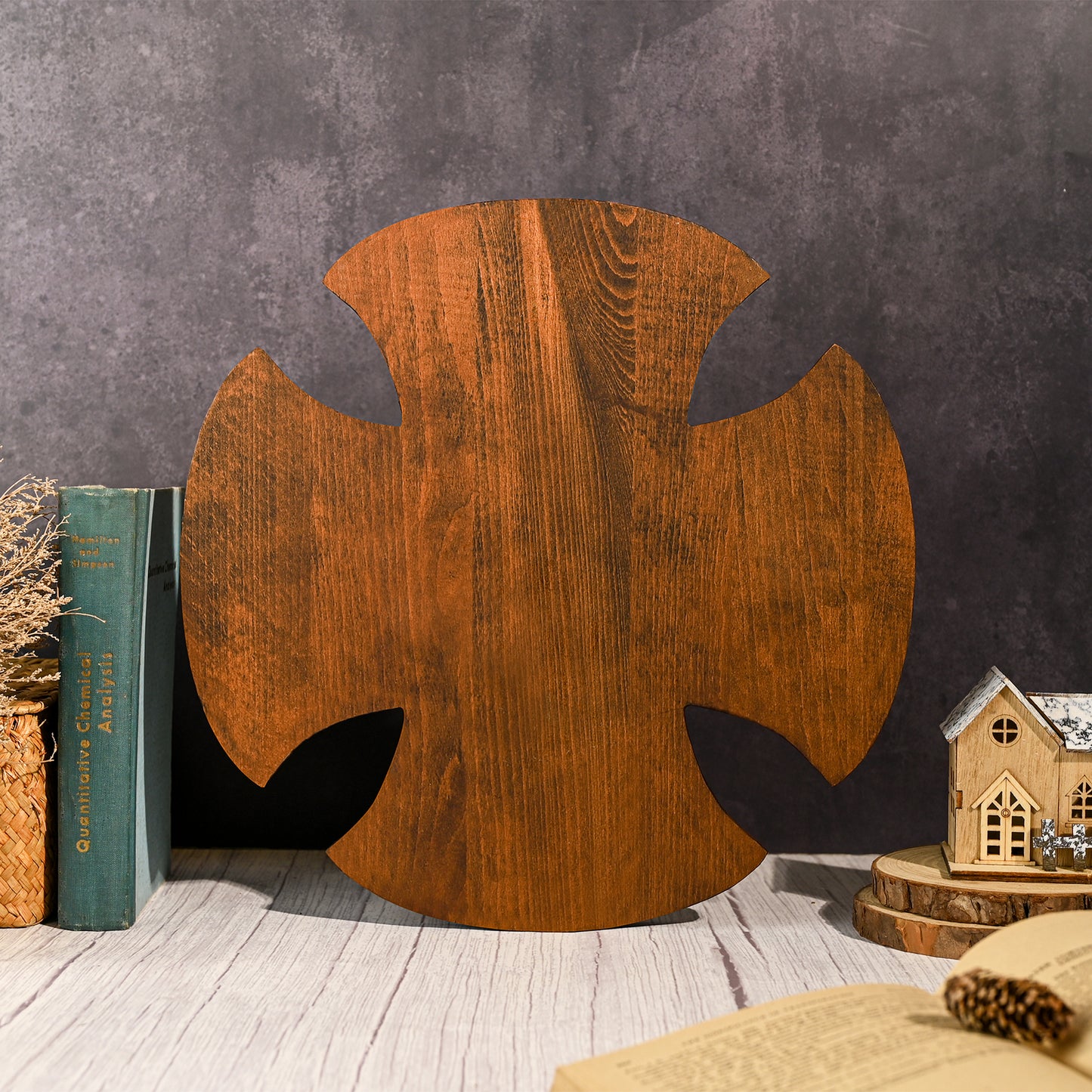 Mary Wood Cross,Our Lady Mary-themed Beech Cross,Bringing Sacred Warmth,catholic religious