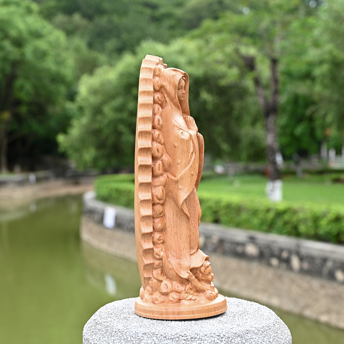 Religious Wood carving,Our lady of Guadalupe,wooden carved,carving gift,Christian Art