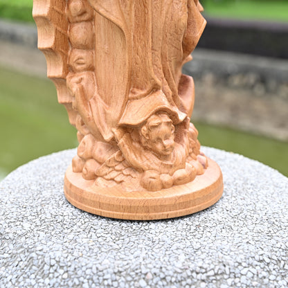 Religious Wood carving,Our lady of Guadalupe,wooden carved,carving gift,Christian Art