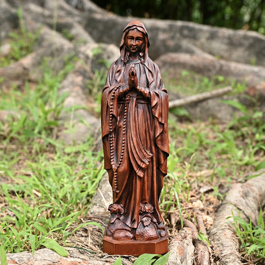 Round Wood Carving,Our Lady of Lourdes,decoration Church Church Chapel,religious christian