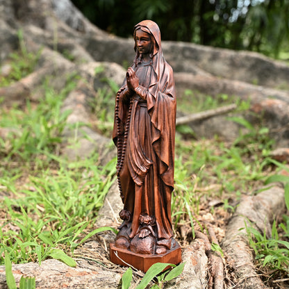 Round Wood Carving,Our Lady of Lourdes,decoration Church Church Chapel,religious christian