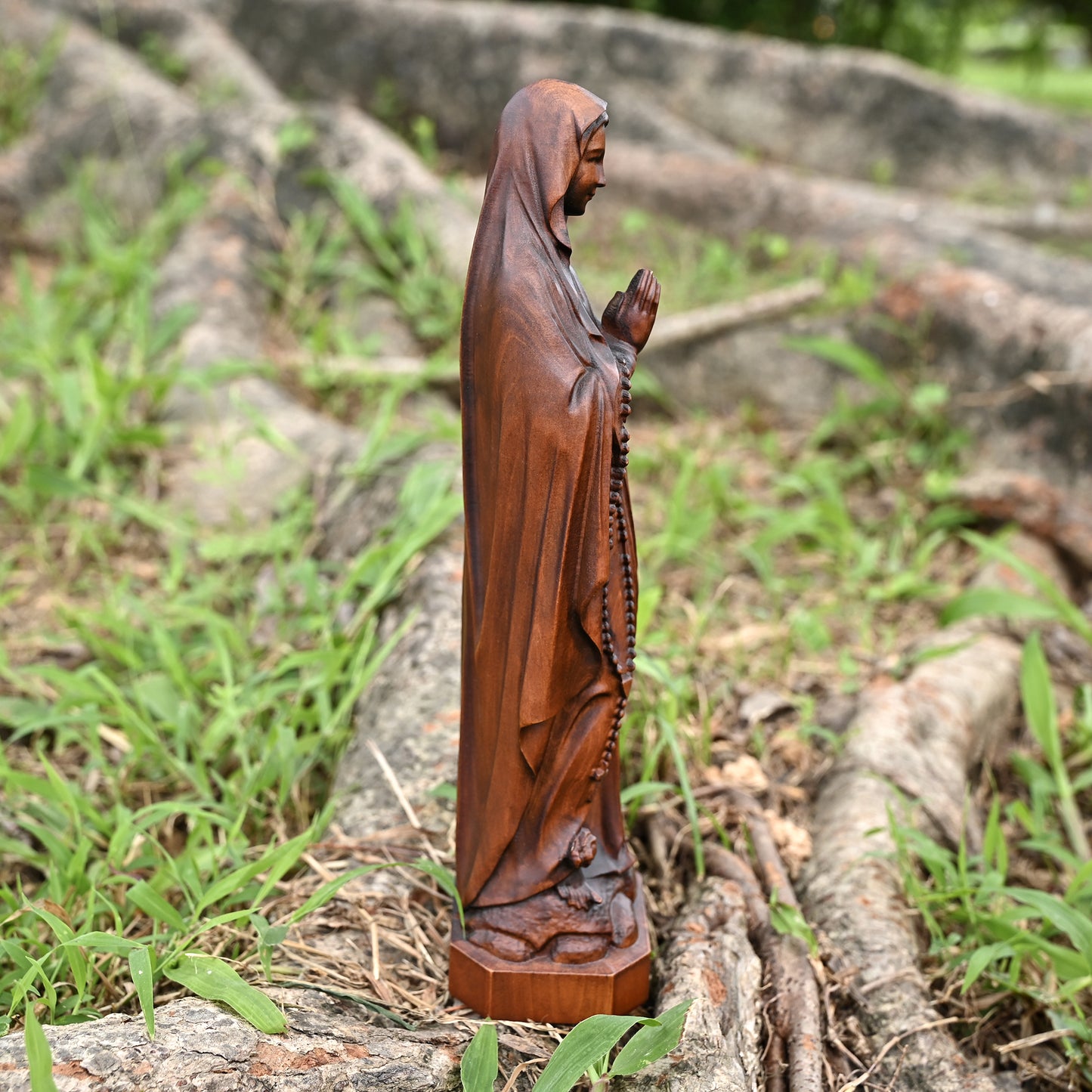 Round Wood Carving,Our Lady of Lourdes,decoration Church Church Chapel,religious christian