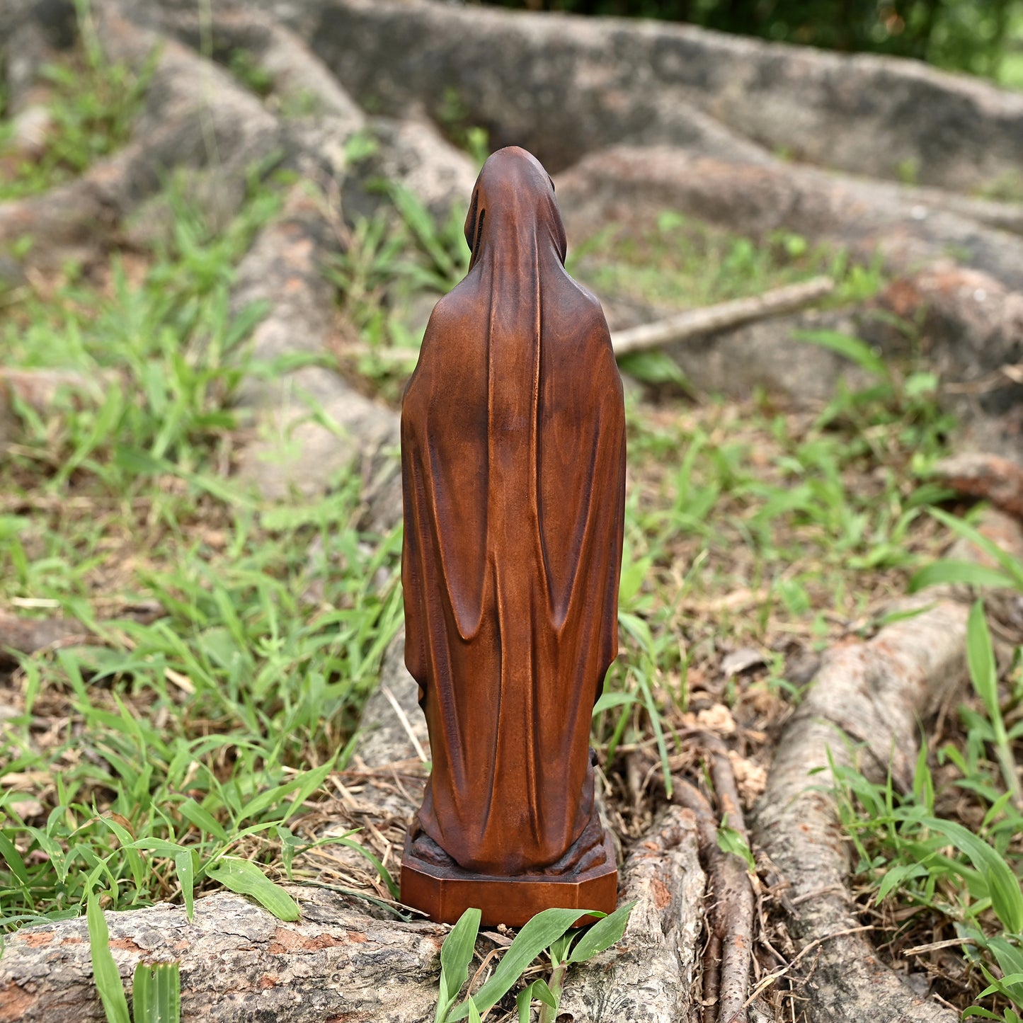 Round Wood Carving,Our Lady of Lourdes,decoration Church Church Chapel,religious christian