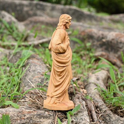 Wooden plaque,Sacred Heart of Jesus Catholic Jesus Statue,Beech hand carved,family wall,Christian Art