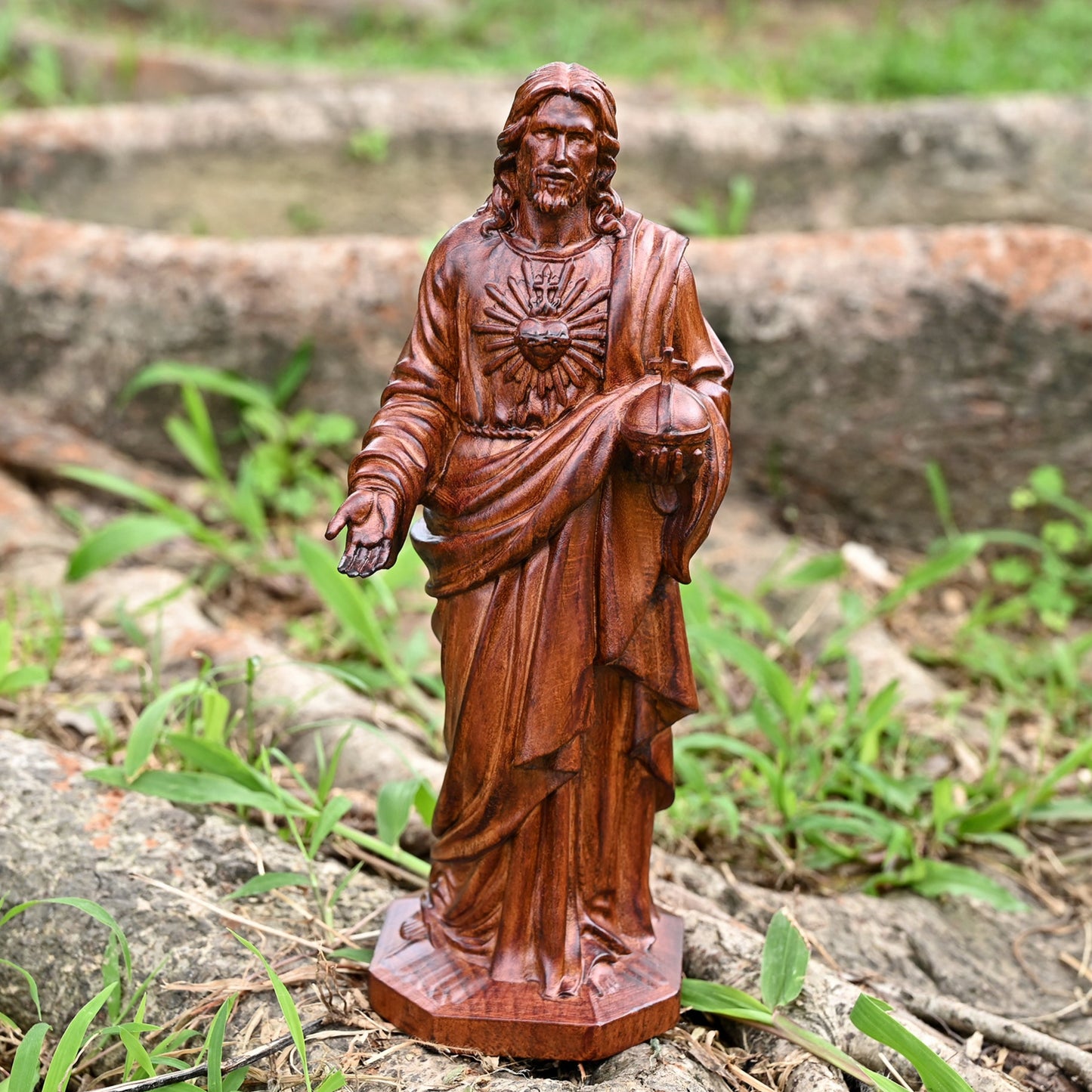 Wood carving religious sculpture,sacred hearts,wooden wall hanging,home decoration,holy trinity