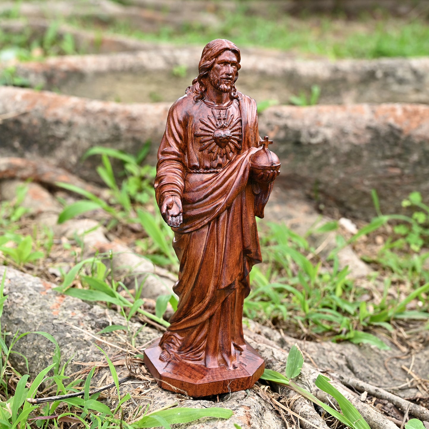 Wood carving religious sculpture,sacred hearts,wooden wall hanging,home decoration,holy trinity