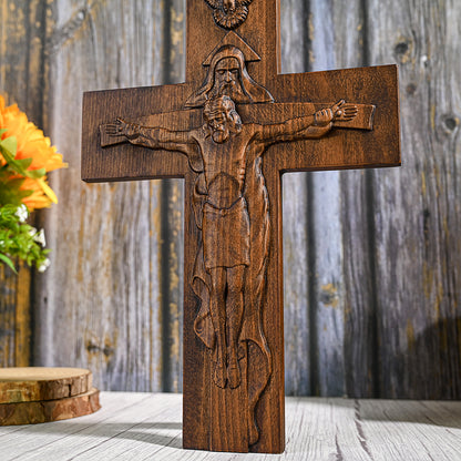 Holy Trinity Crucifix Wood Decor,Religious Icon,christian home