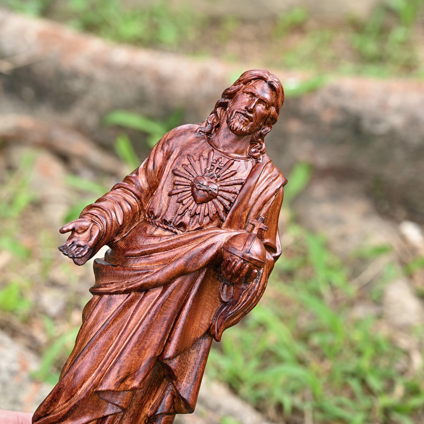 Wood carving religious sculpture,sacred hearts,wooden wall hanging,home decoration,holy trinity