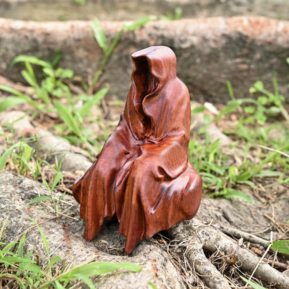Wood carving statue,Gothic Ghost Seated Sculpture,ornament christian,Religious Icon