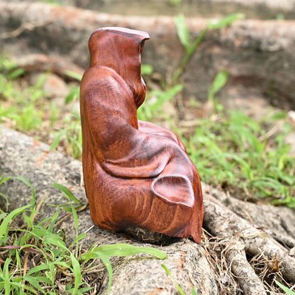 Wood carving statue,Gothic Ghost Seated Sculpture,ornament christian,Religious Icon