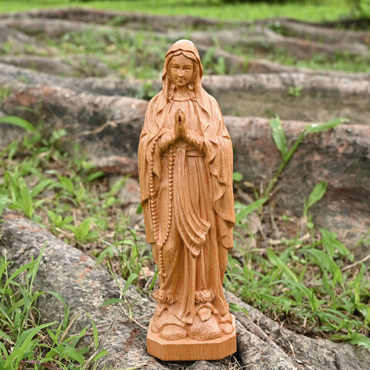 Round Wood Carving,Our Lady of Lourdes,decoration Church Church Chapel,religious christian
