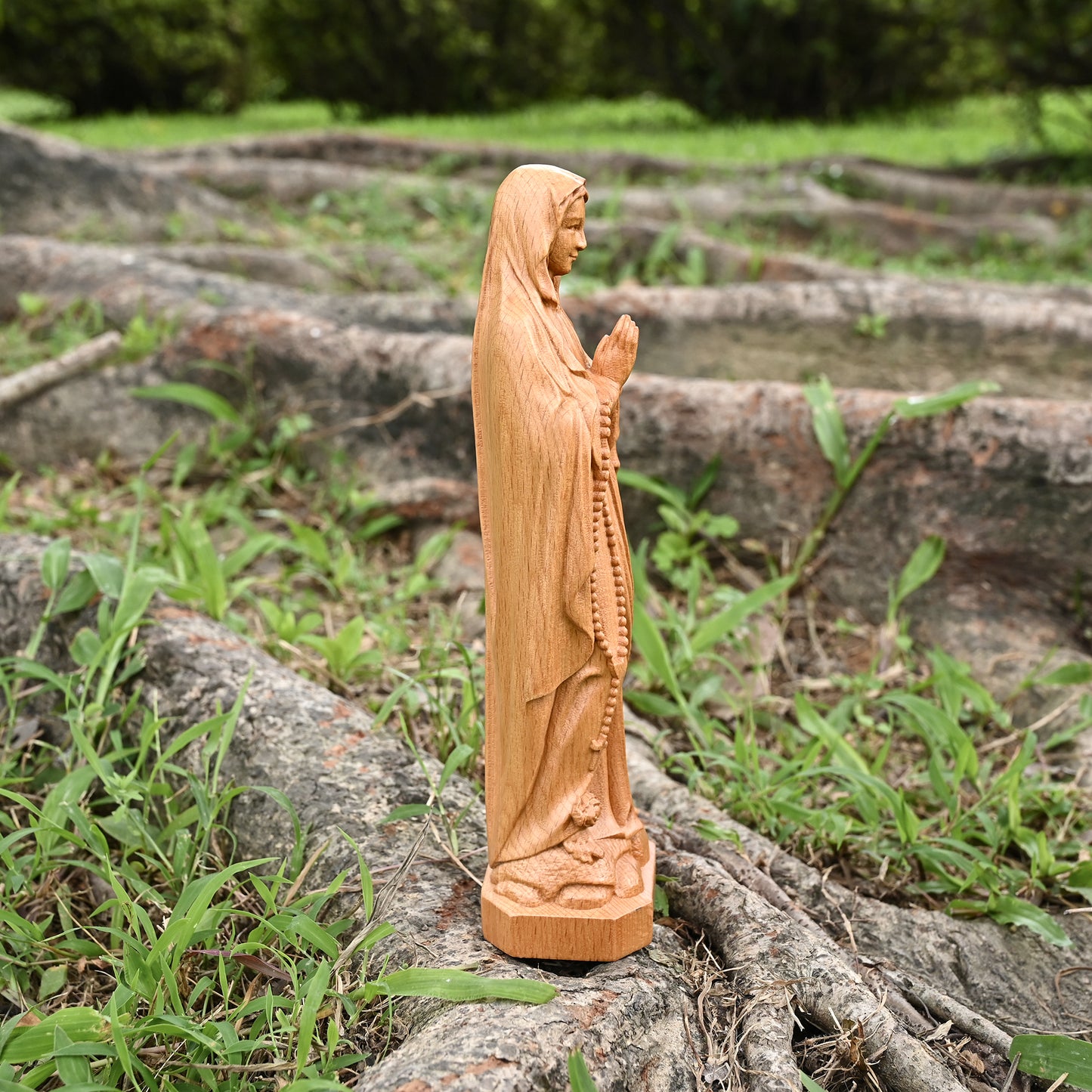 Round Wood Carving,Our Lady of Lourdes,decoration Church Church Chapel,religious christian