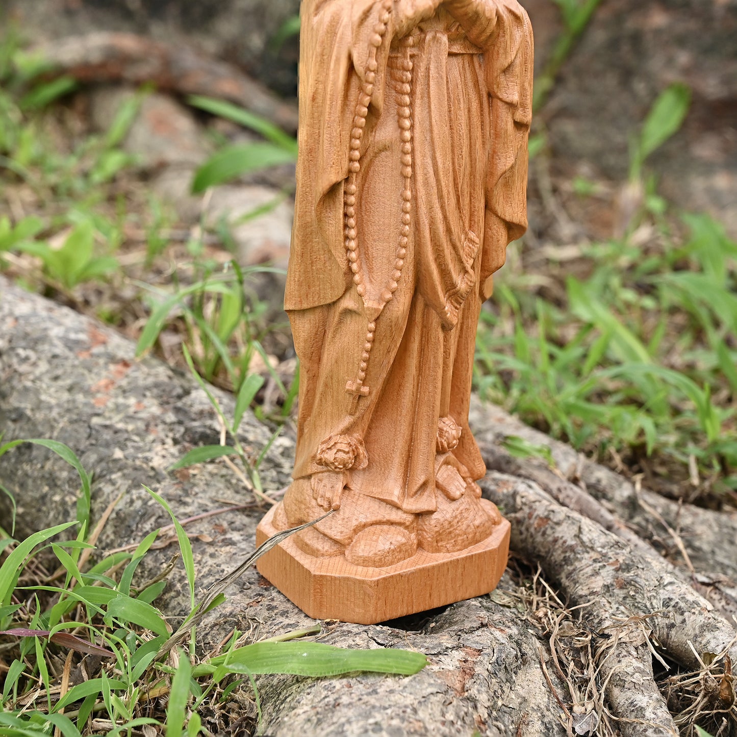 Round Wood Carving,Our Lady of Lourdes,decoration Church Church Chapel,religious christian