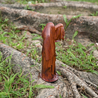 Round Wood Carving,Guardian of the Ghost Lantern,Beech wood carved,tabletop ornament,,catholic religious